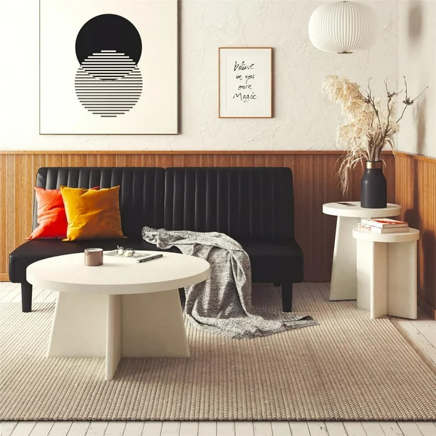 Queer Eye Liam Round Coffee Table, Plaster | Walmart (US)