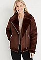 Brown Faux Suede Jacket | Maurices