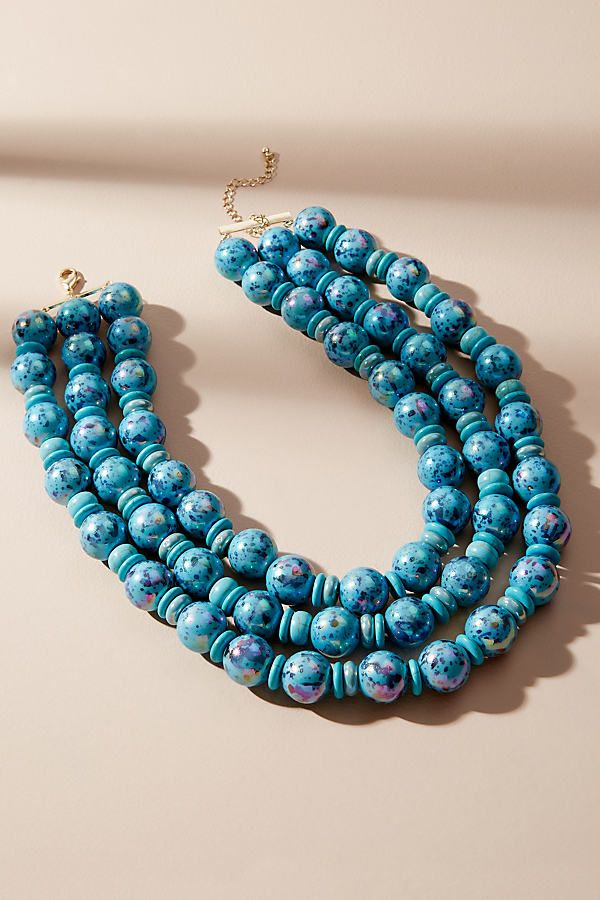 Jasmine Multi-Strand Bead Necklace - Purple | Anthropologie (UK)