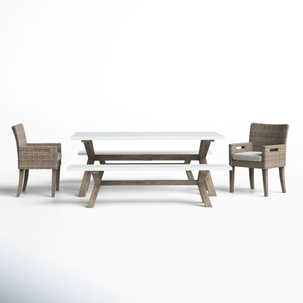 Fleur 74" Rectangular 8 - Person Dining Set with Cushions | Wayfair North America