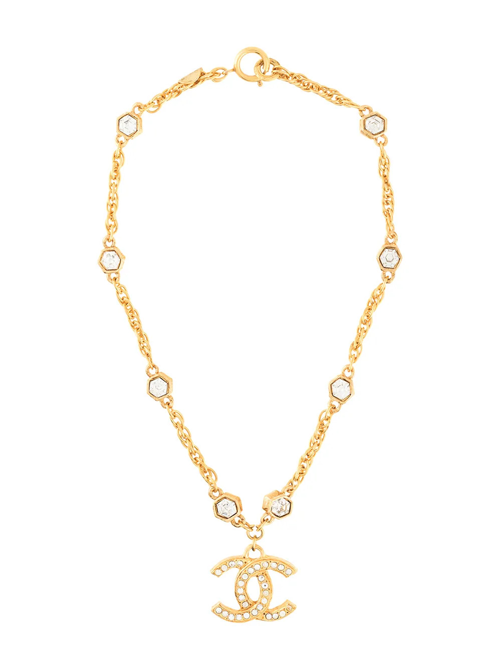 1980s rhinestone-embellished CC necklace | Farfetch Global