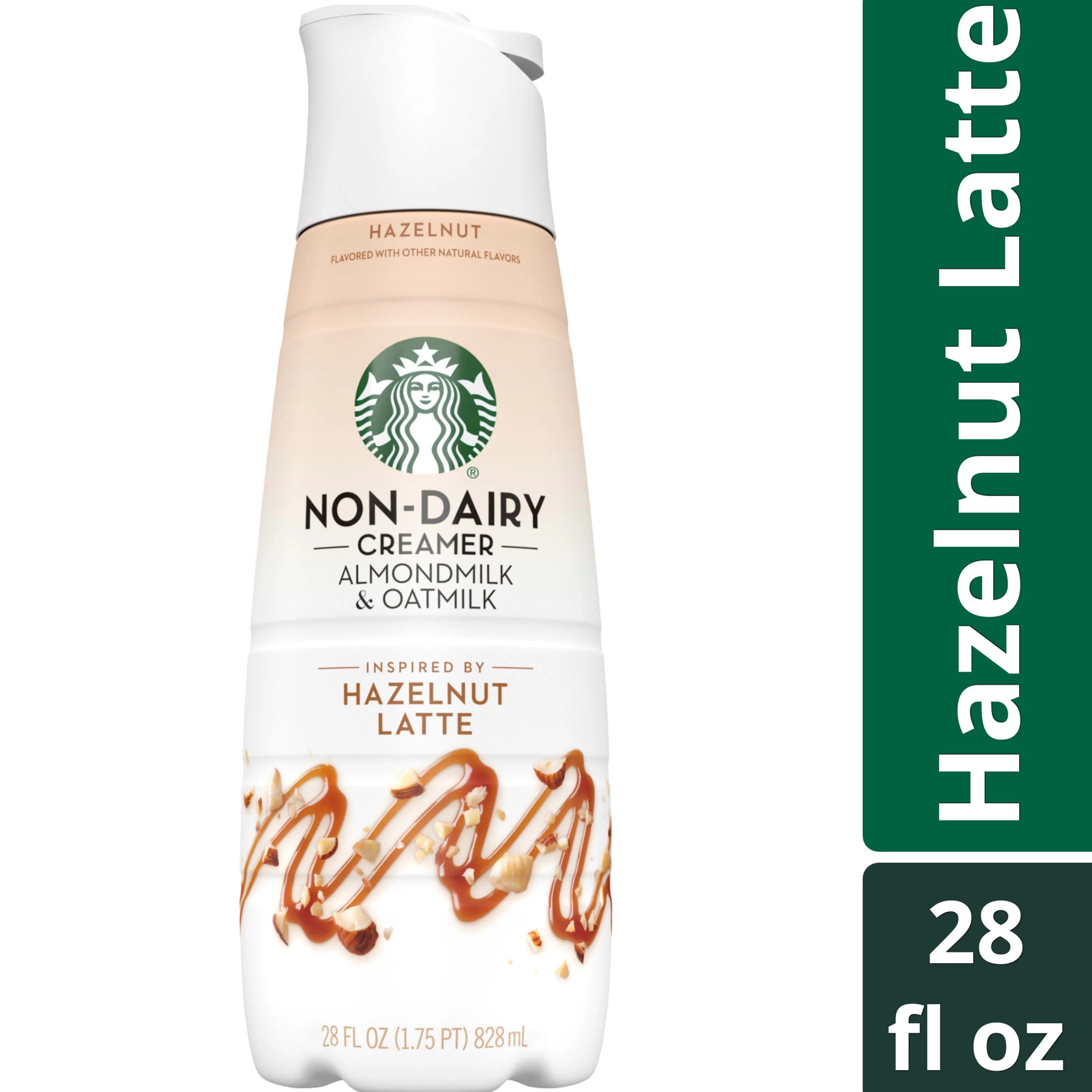 Starbucks Hazelnut Flavored Almondmilk and Oatmilk Non Dairy Liquid Coffee Creamer, 28 fl oz | Walmart (US)