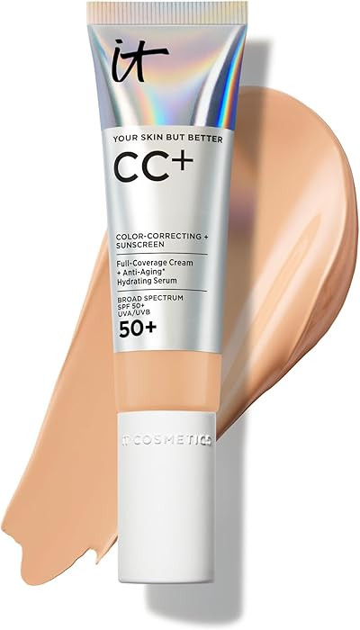 IT Cosmetics CC+ Cream - Natural Full Coverage Foundation With SPF 50+, Color Corrector & Anti-Ag... | Amazon (US)