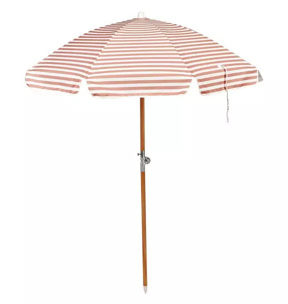 Luxe Beach Umbrella: Tierra Clay Stripe | Janie and Jack