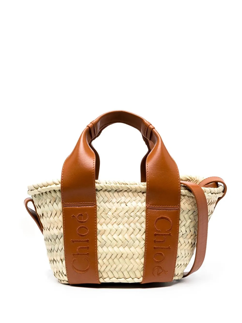 Chloé logo-detail Raffia Tote Bag - Farfetch | Farfetch Global