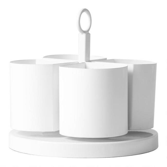 White Spinning Jenna Desk Organizer | World Market