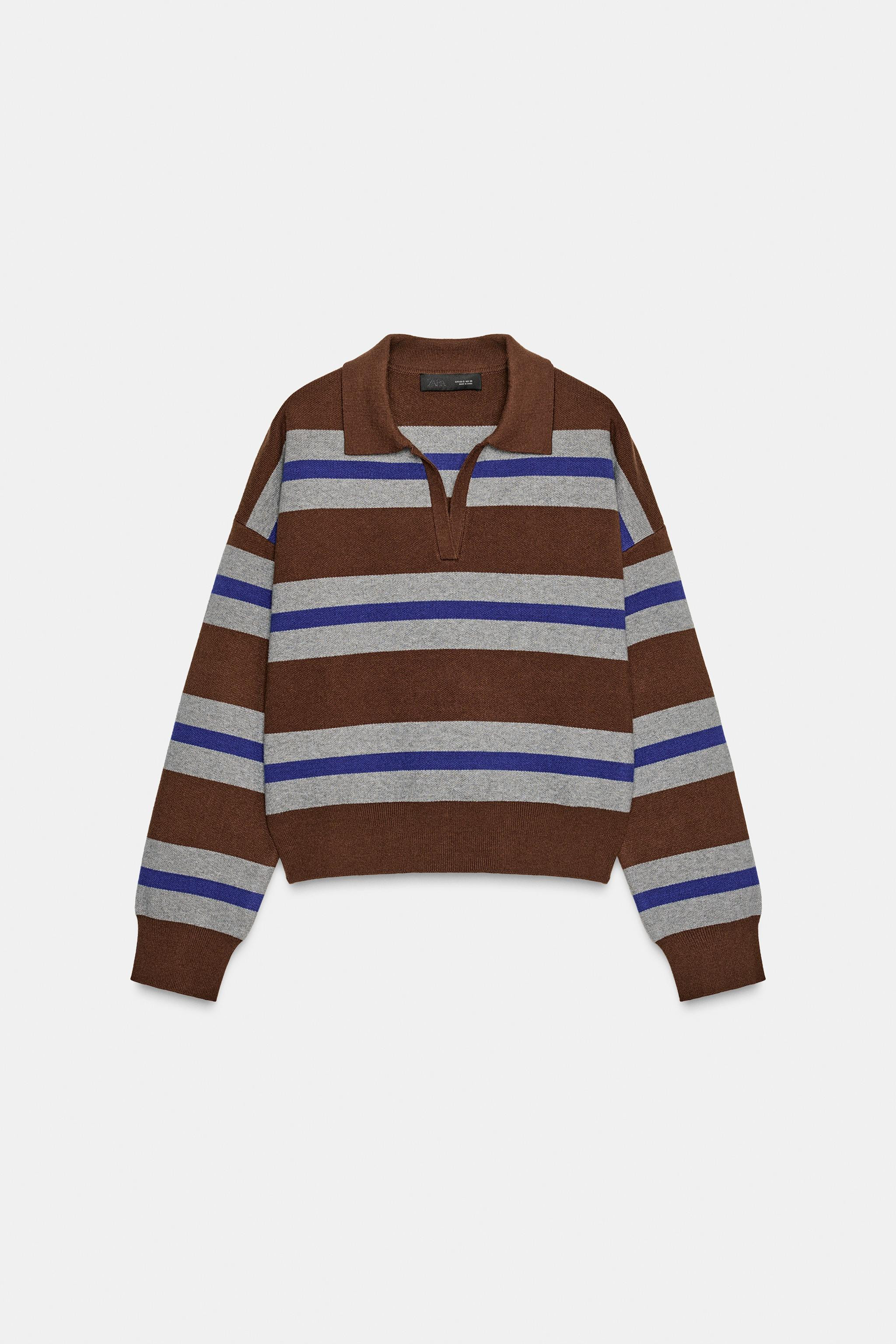 STRIPED POLO SWEATER | Zara Canada