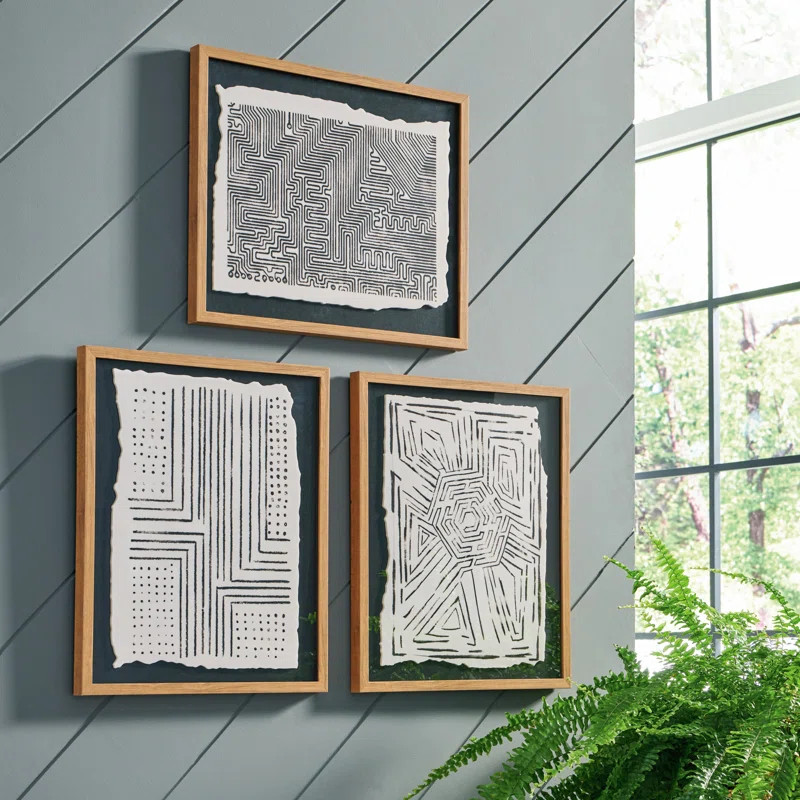 Wonderstow 3 Piece Picture Frame Print Set on Glass | Wayfair North America