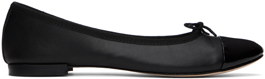 Repetto Black Flora Ballerina Flats | SSENSE