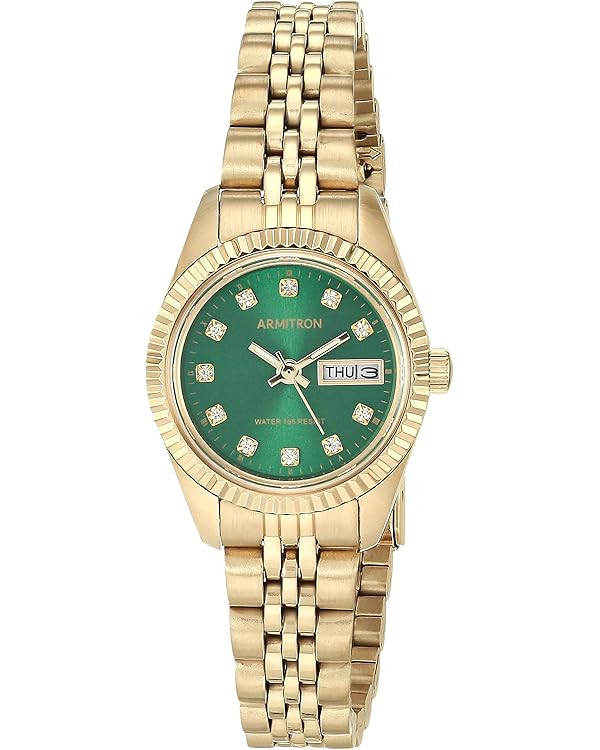Armitron Women's Day/Date Crystal Accented Dial Metal Bracelet Watch, 75/2475 | Amazon (US)
