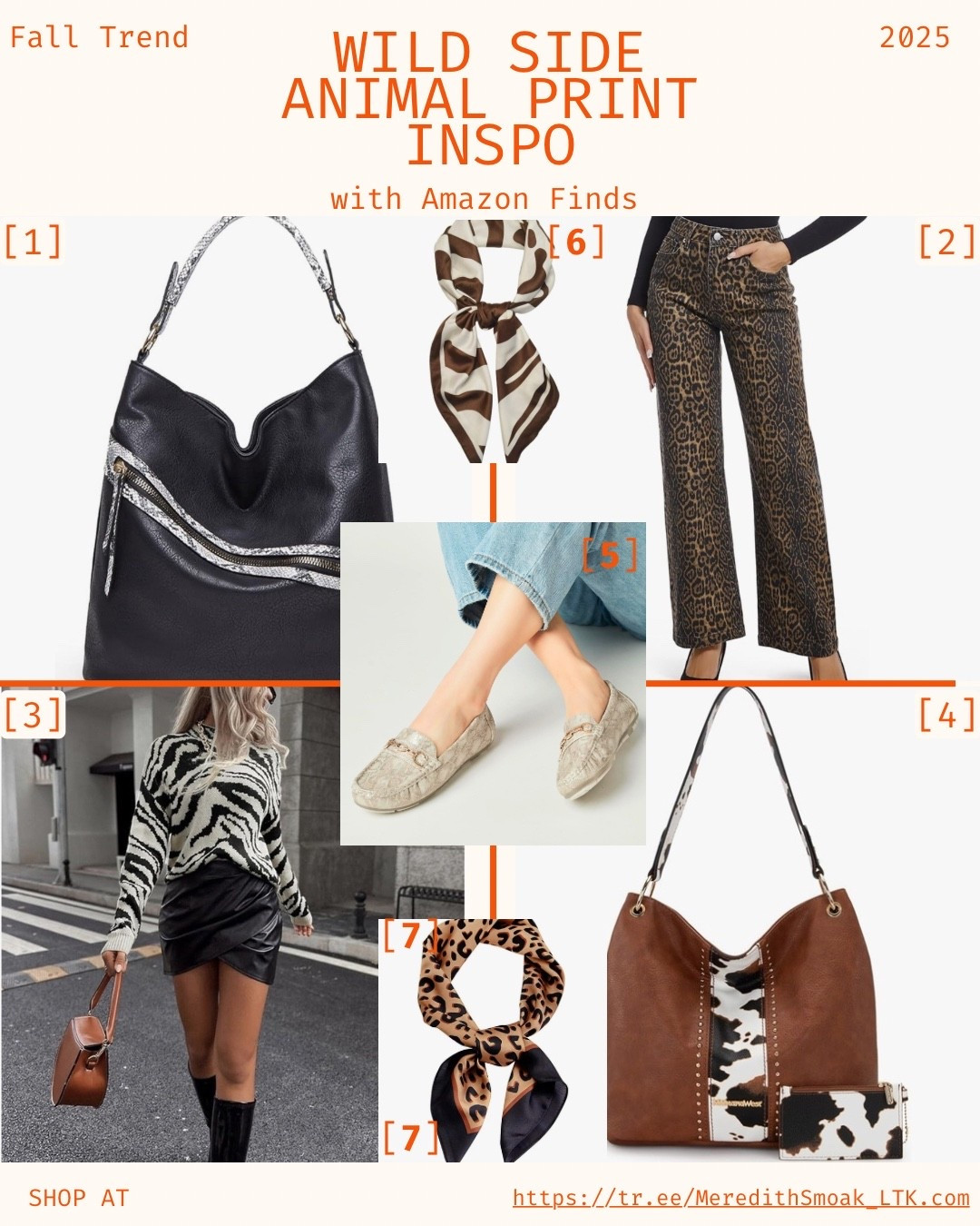 Animal prints never truly go out of style, but they’re especially strong in fall outfits for 2025. Leopard, zebra, snakeskin, and cow patterns are making their way into this season. 

I’m seeing more small accents of animal print mixed in with the chocolate browns and burgundy. I prefer small amounts of animal print in like a bag, classic blouse/sweater, shoe, or scarf. 

Make sure to check out my handpicked favs tomorrow, 10/7-8, on Prime Big Deal Days. 
#fallfashion #fashiontrends #fashion #trend #animalprint #leopard #zebra #snakeskin #cow

#LTKSeasonal #LTKStyleTip #LTKSaleAlert
