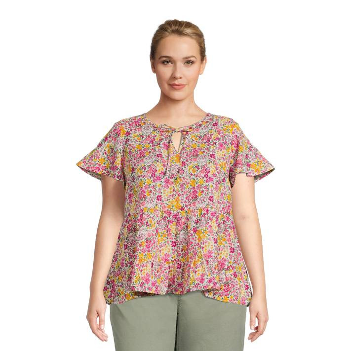 Terra & Sky Women's Plus Swing Tiered Top | Walmart (US)