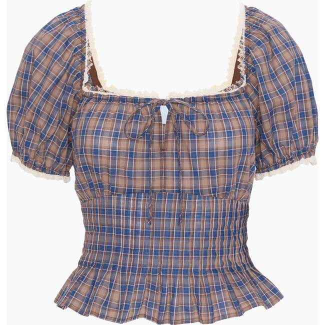 Hill House Home | The Paulina Top, (Brown Spencer Plaid, Size Large) | Maisonette | Maisonette