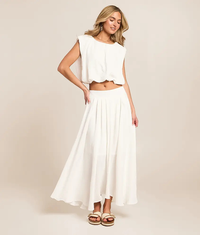 Pleated Midi Skirt | Buckle