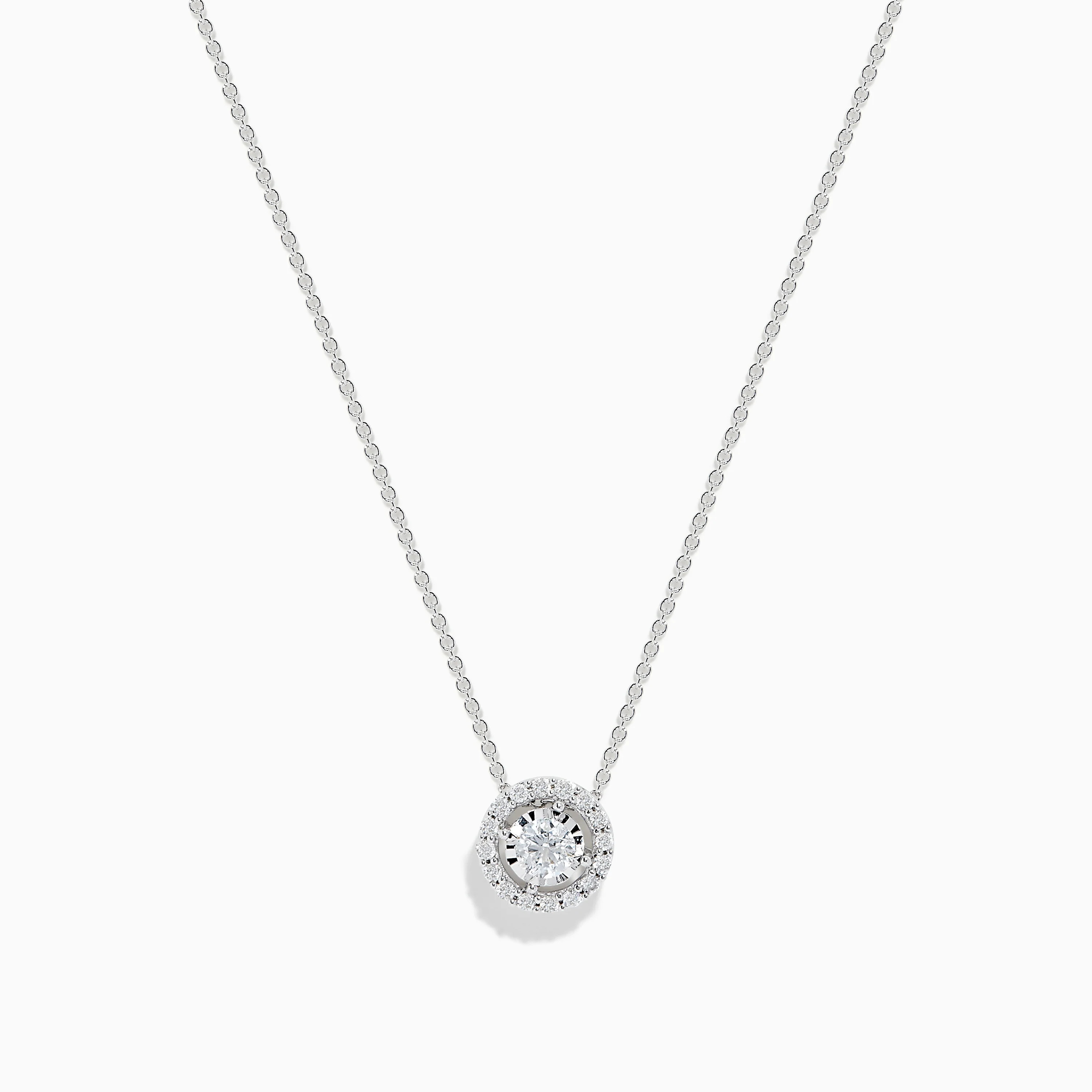 Pave Classica 14K White Gold Diamond Pendant 0.49 TCW | Effy Jewelry