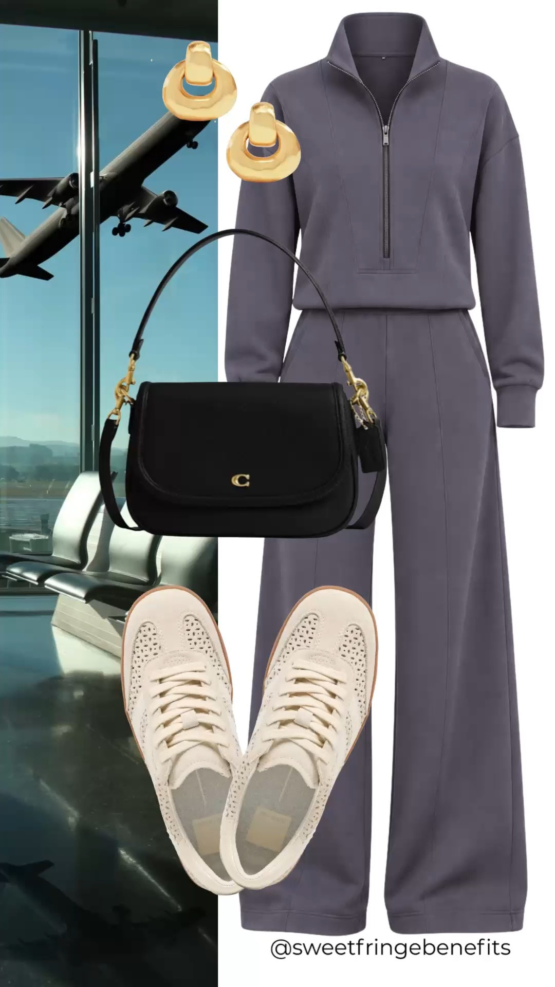 This is the kind of outfit that makes me think, why don’t I just wear a set every time I travel? The soft color keeps it feeling put together, but the sneakers make it feel like I can actually get through an airport in it.

#LTKootd #LTKTravel #LTKOver40