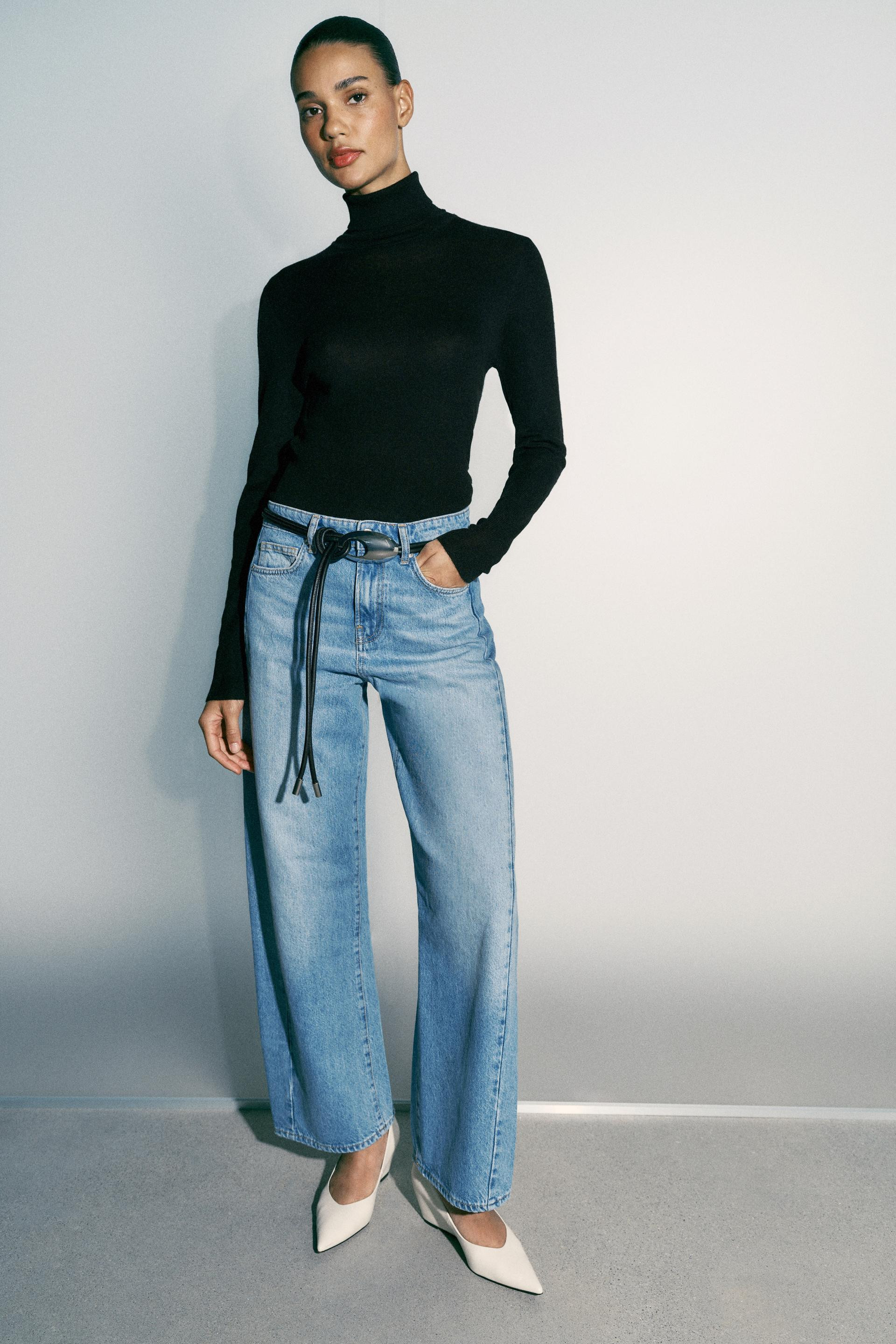 Zara - Z1975 High Rise Barrel Jeans - Light Blue - 30 (Us 10) - Woman | Zara US
