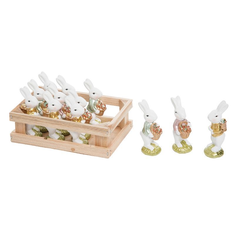 Gallerie II Mini White Bunny In Crate Easter Decoration Set of 12 | Target