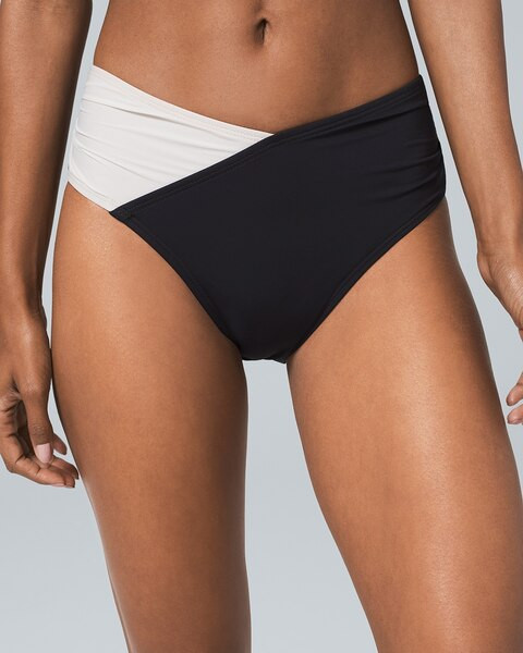 Two-Tone High-Waist Wrap Bikini Bottom | White House Black Market