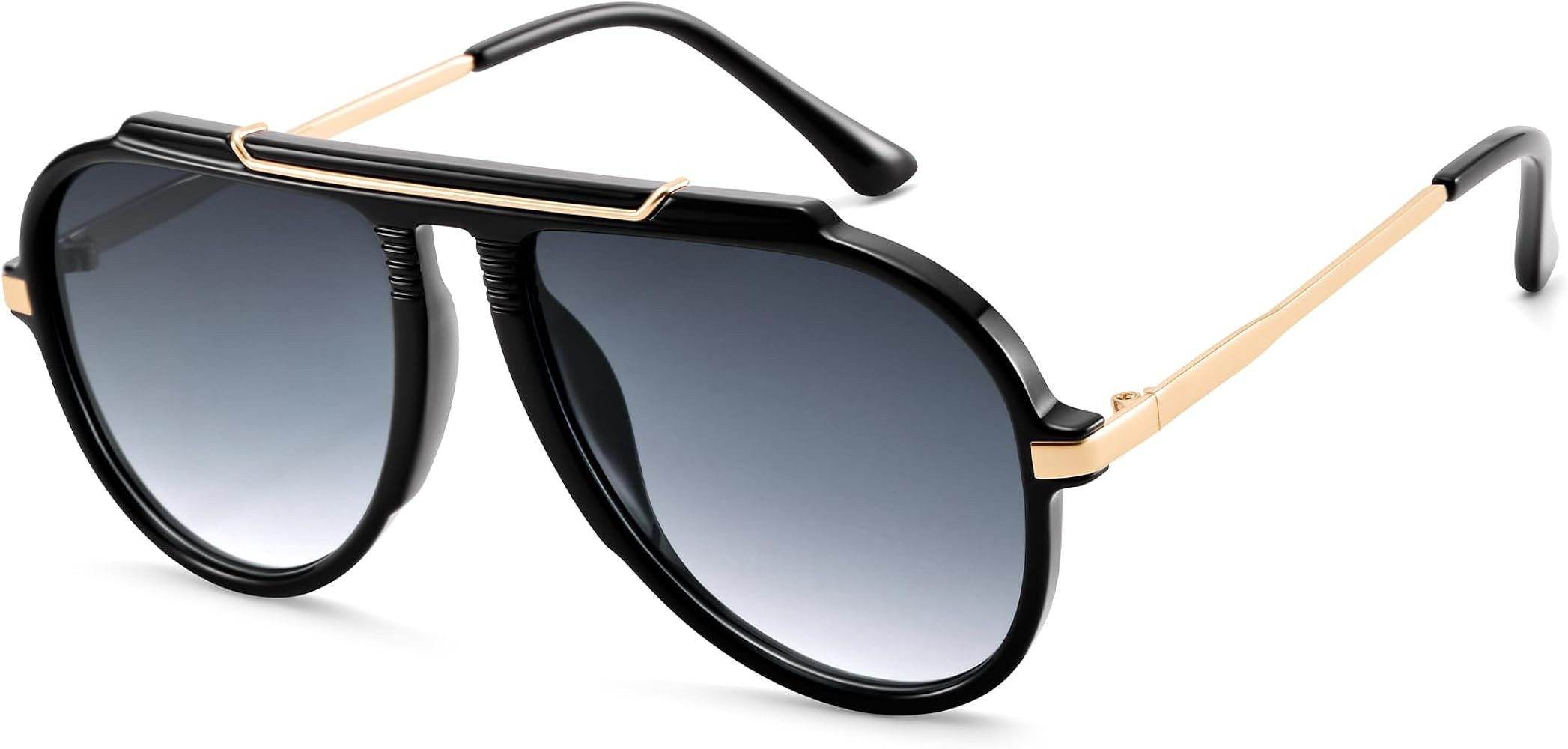 COASION Oversized Aviator Sunglasses for Women, 70s Retro Oval Burgundy Frame & Lens Cute Sun Gla... | Amazon (US)