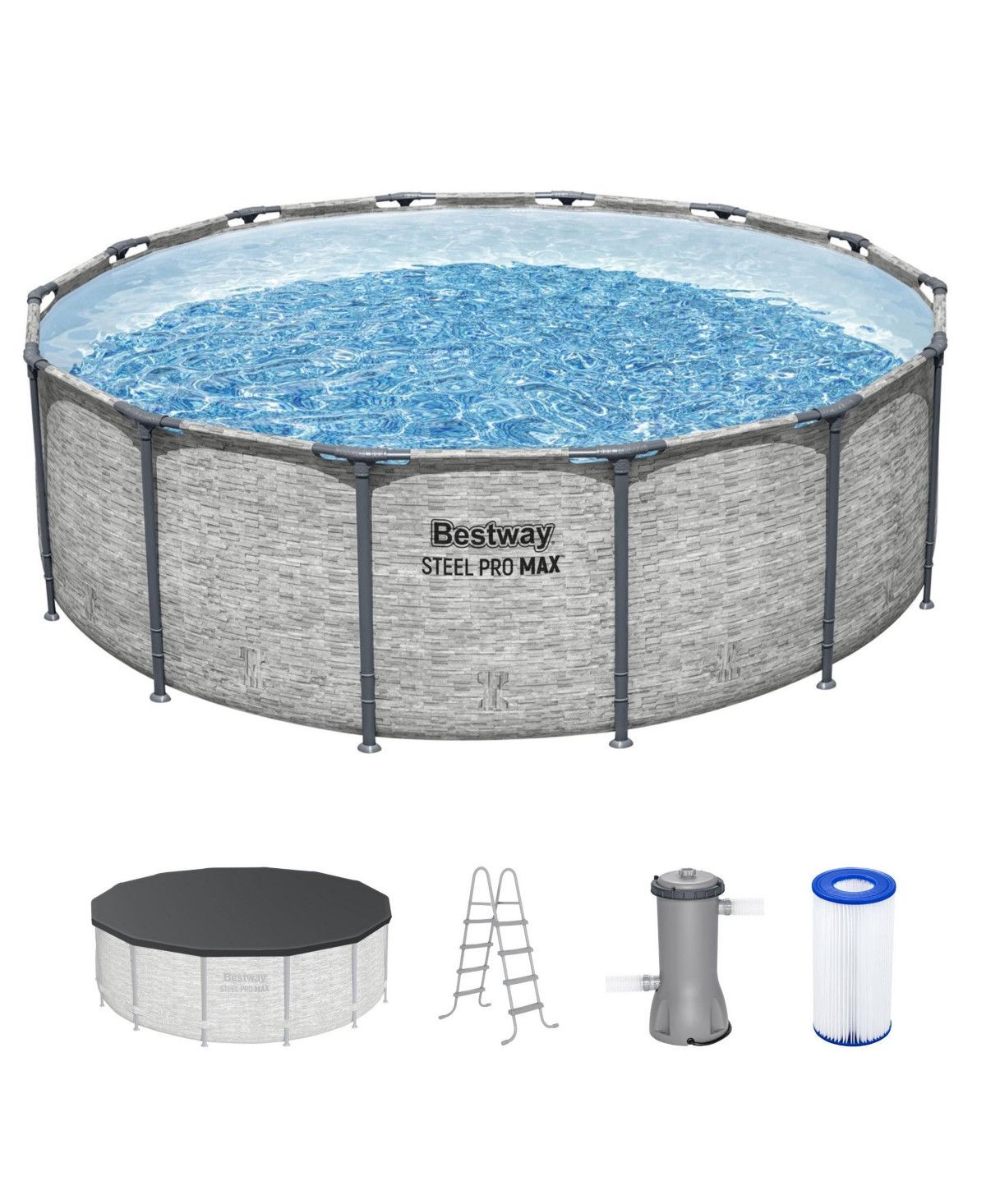 Bestway Steel Pro Max 14'x48" Round Above Ground Swimming Pool with Pump & Cover | Macy's