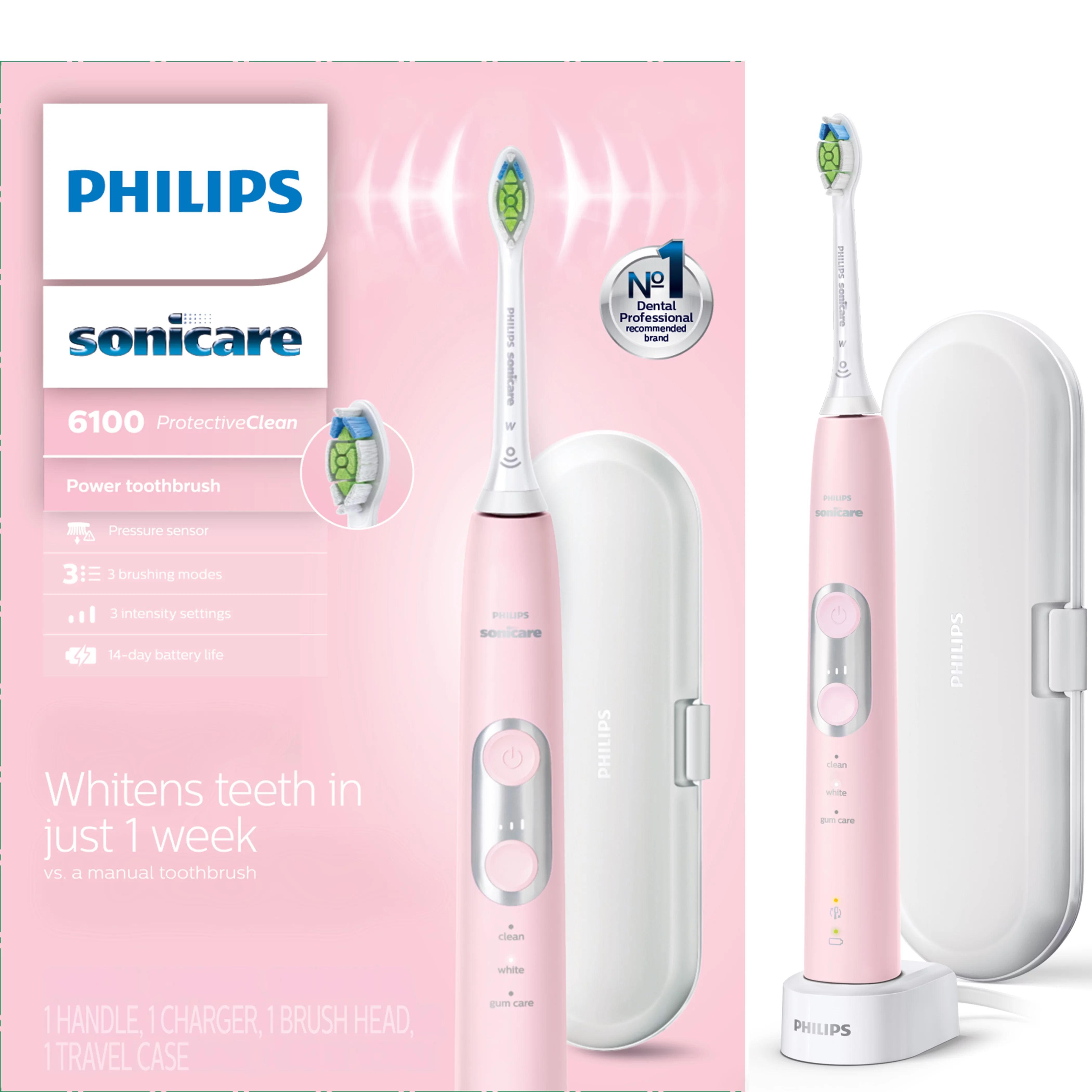 Philips Sonicare ProtectiveClean 6100 Whitening Rechargeable electric toothbrush with pressure se... | Walmart (US)