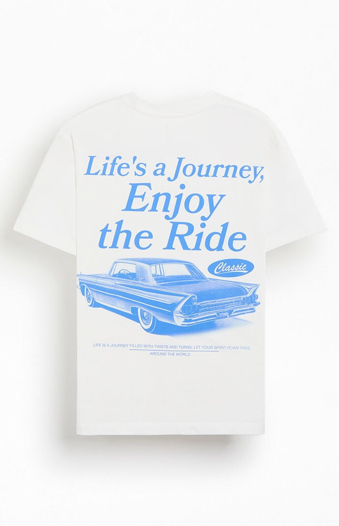 Men's Life's A Journey T-Shirt in White - Size Medium | PacSun