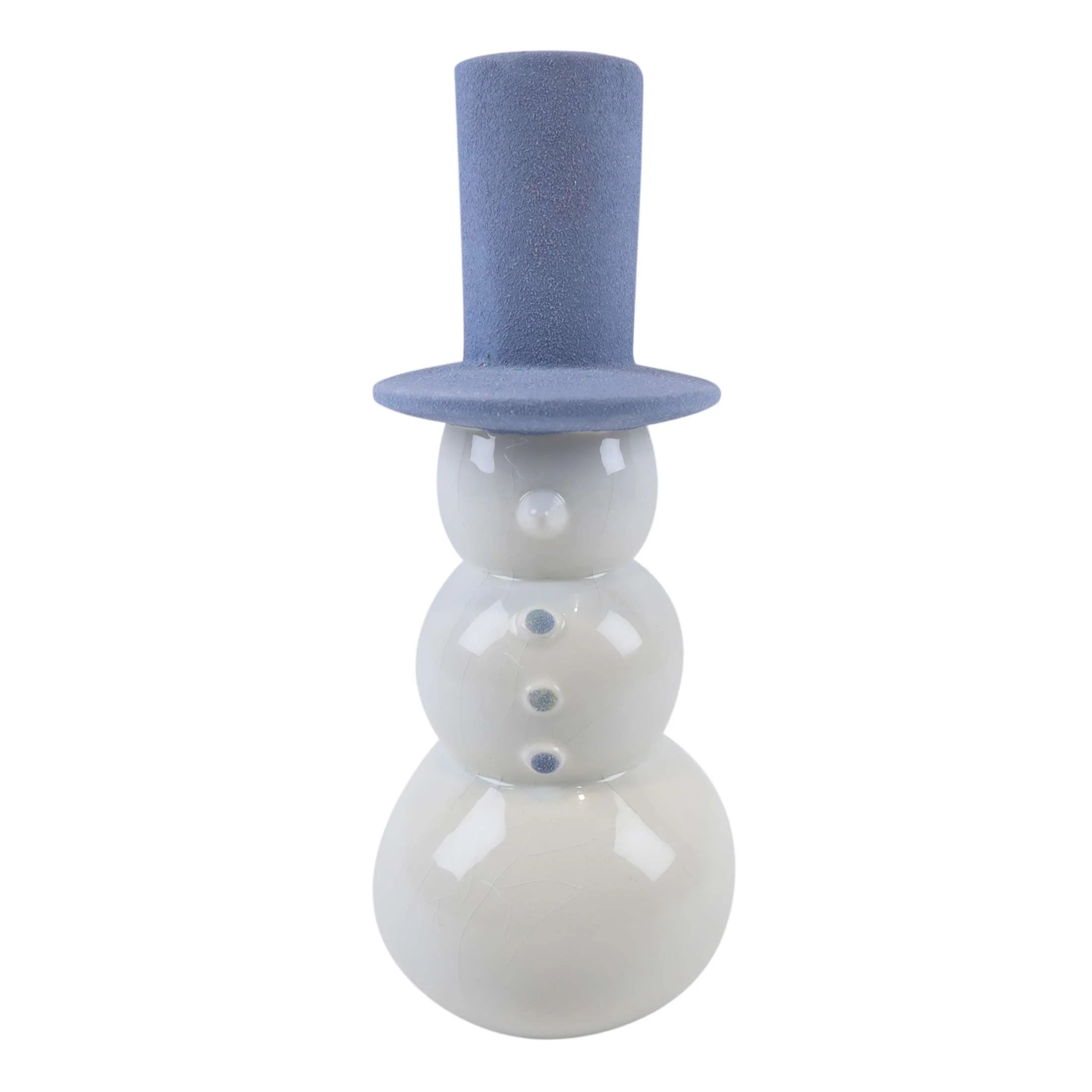 Ceramic Snowman Christmas Tabletop Decoration, Blue and White, 8", by Holiday Time - Walmart.com | Walmart (US)