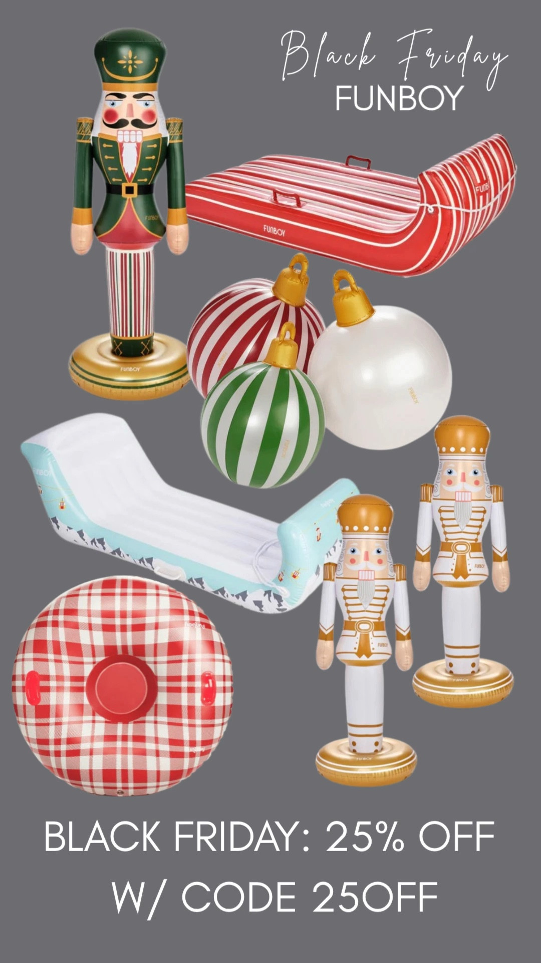 🤩 FUNBOY's iconic sleds, toboggans, tubes, and inflatables are 25% OFF for Black Friday with code 25OFF! Get the viral nutcracker and toboggans and tubes while they last.

#FUNBOY

#LTKKids #LTKGiftGuide #LTKCyberWeek