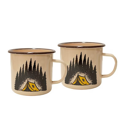 Stansport 24 OZ Camp Scene Enamel Mug Set - 2 Pack | Target