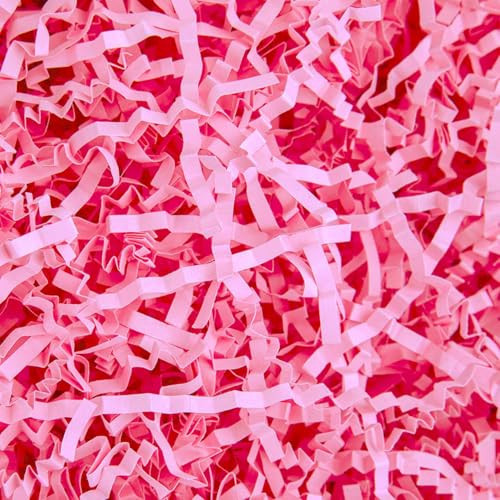 8.5oz Crinkle Paper Filler, Gift Baskets Gift Boxes Crafts Shredded Cut Paper Packaging Decorative Stuffing & Cushioning Confetti for Easter Birthday Wedding Party Favor Pink | Amazon (US)
