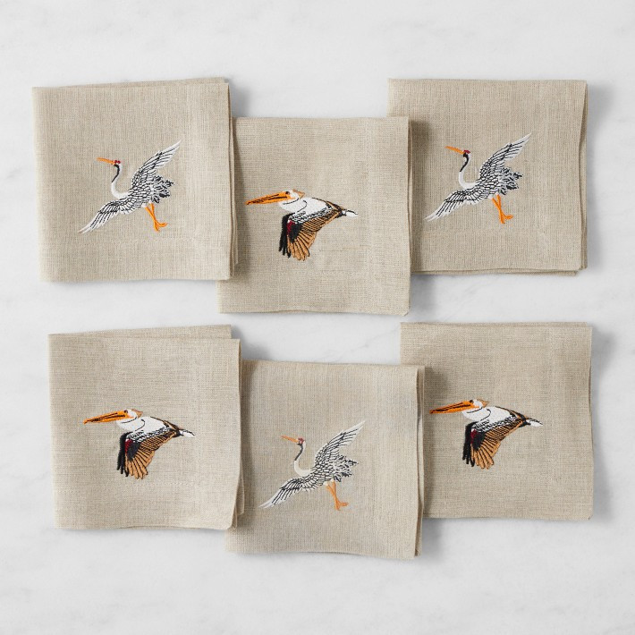 Williams Sonoma x Billy Reid Embroidered Cocktail Napkins, Set of 6 | Williams-Sonoma