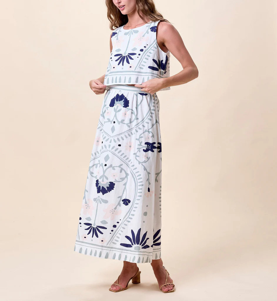 Juliet Ankle Skirt | Liliana Blue Surf | Cleobella