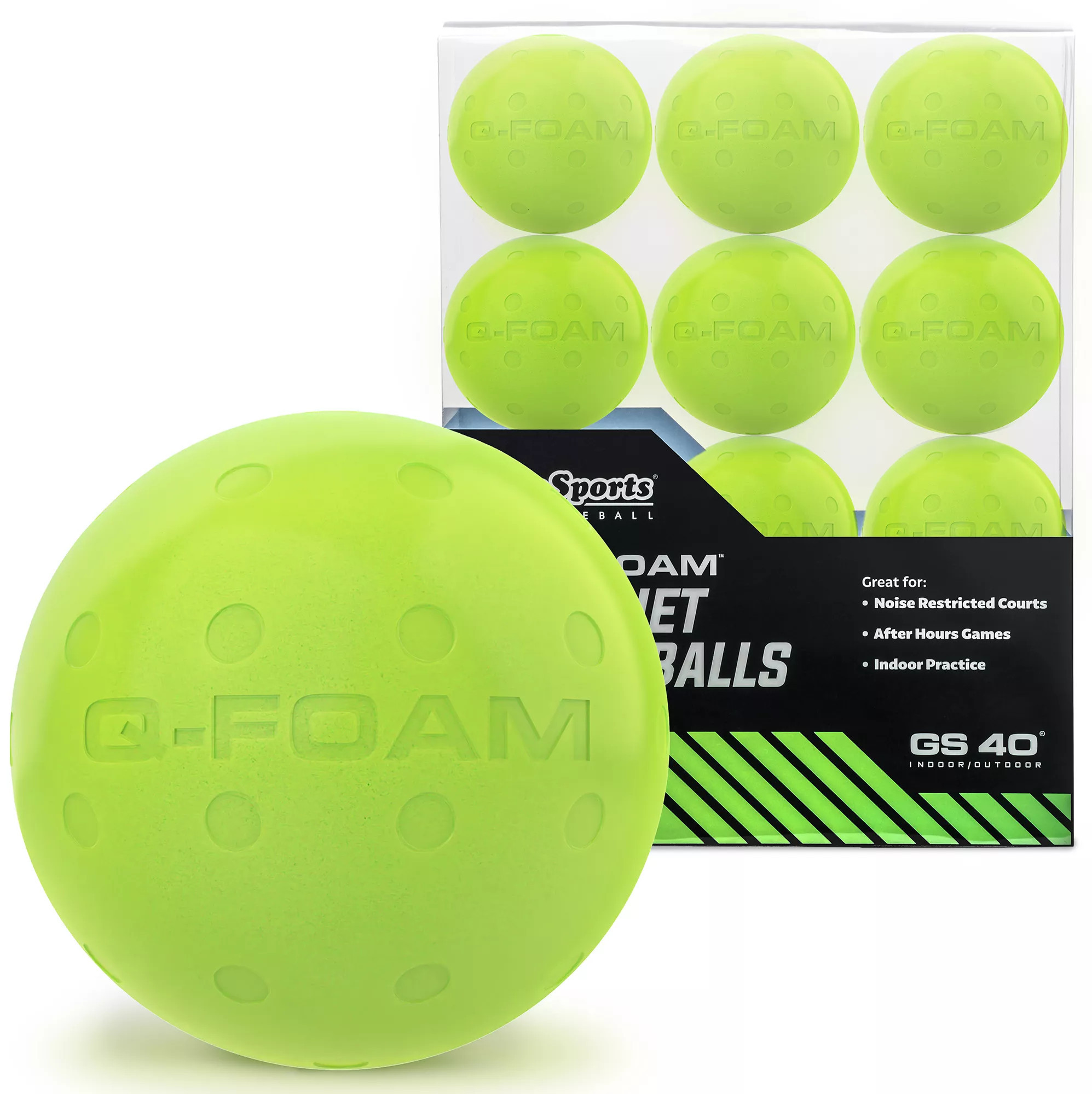 GoSports GS 40 Q-Foam Quiet Pickleballs - 12 Pack, Night | DICK'S Sporting Goods
