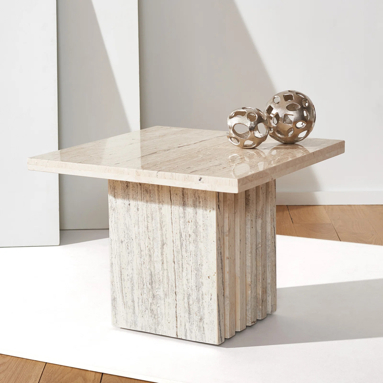 Olivia Tall Square Marble Accent Table | Joss & Main