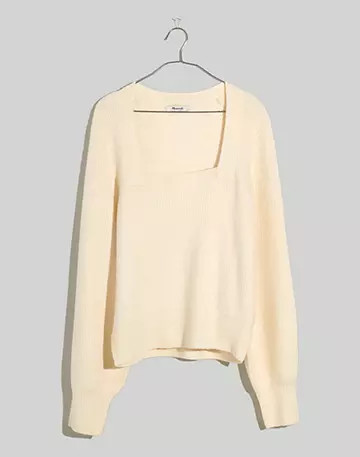 Melwood Square-Neck Sweater in Coziest Yarn | Madewell