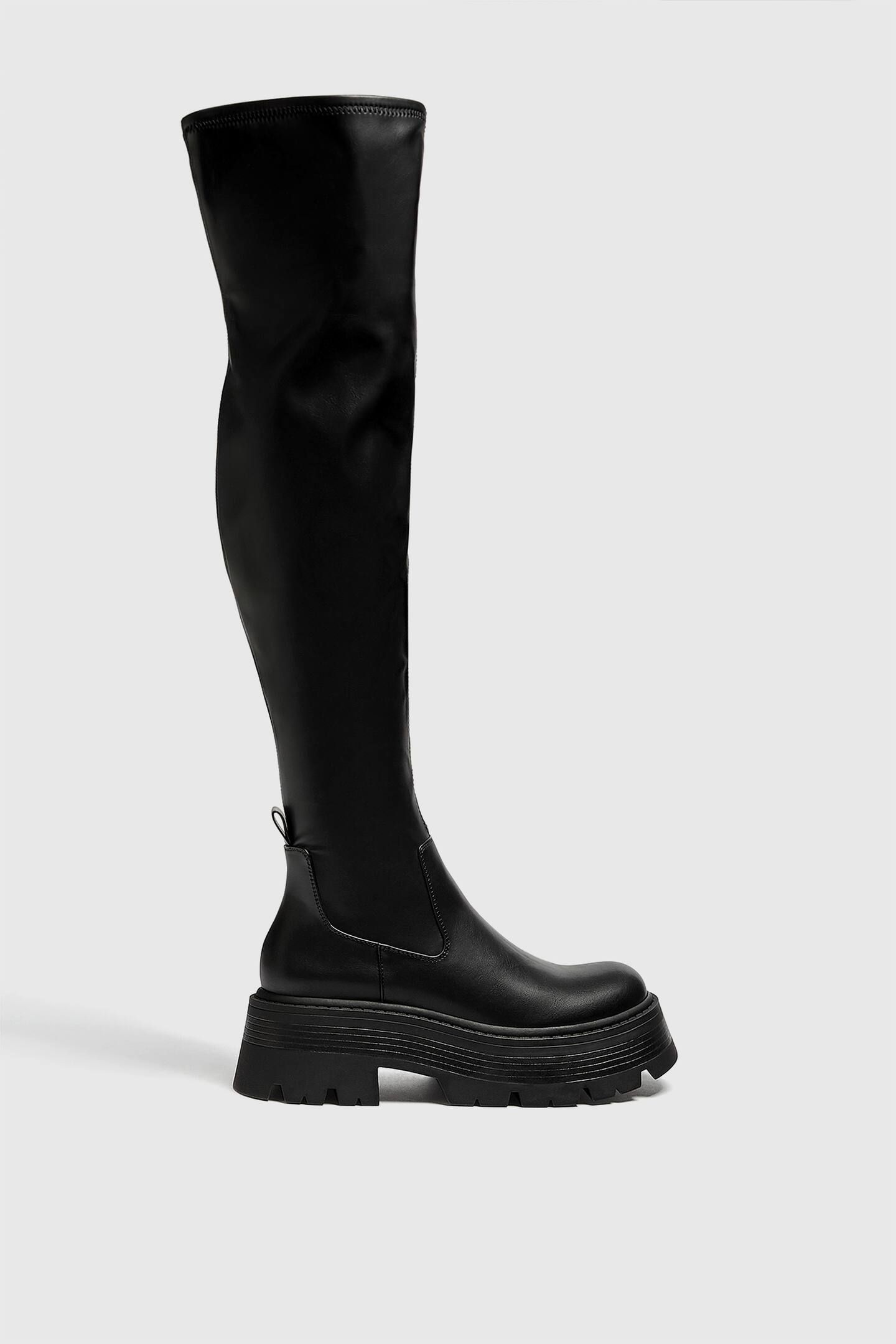 Stretch XL knee-high boots | PULL and BEAR UK