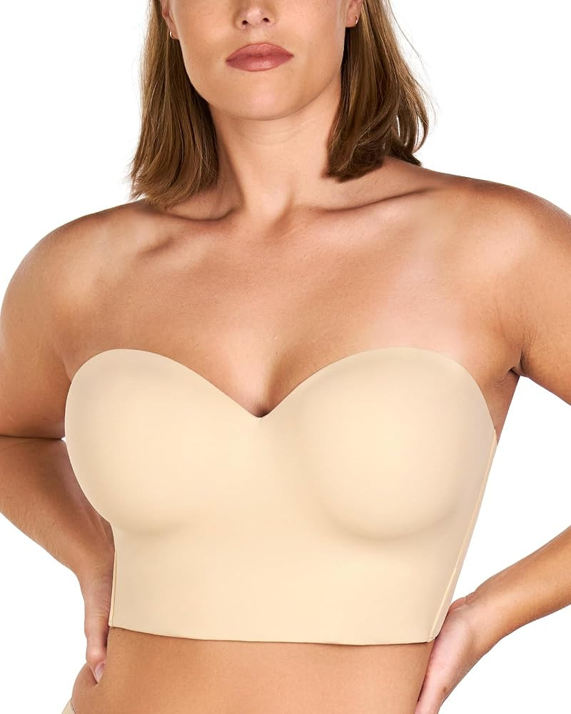 HSIA Longline Strapless Bra for Women, Anti-Slip Support Corset for Large Bust Convertible Bustie... | Amazon (US)