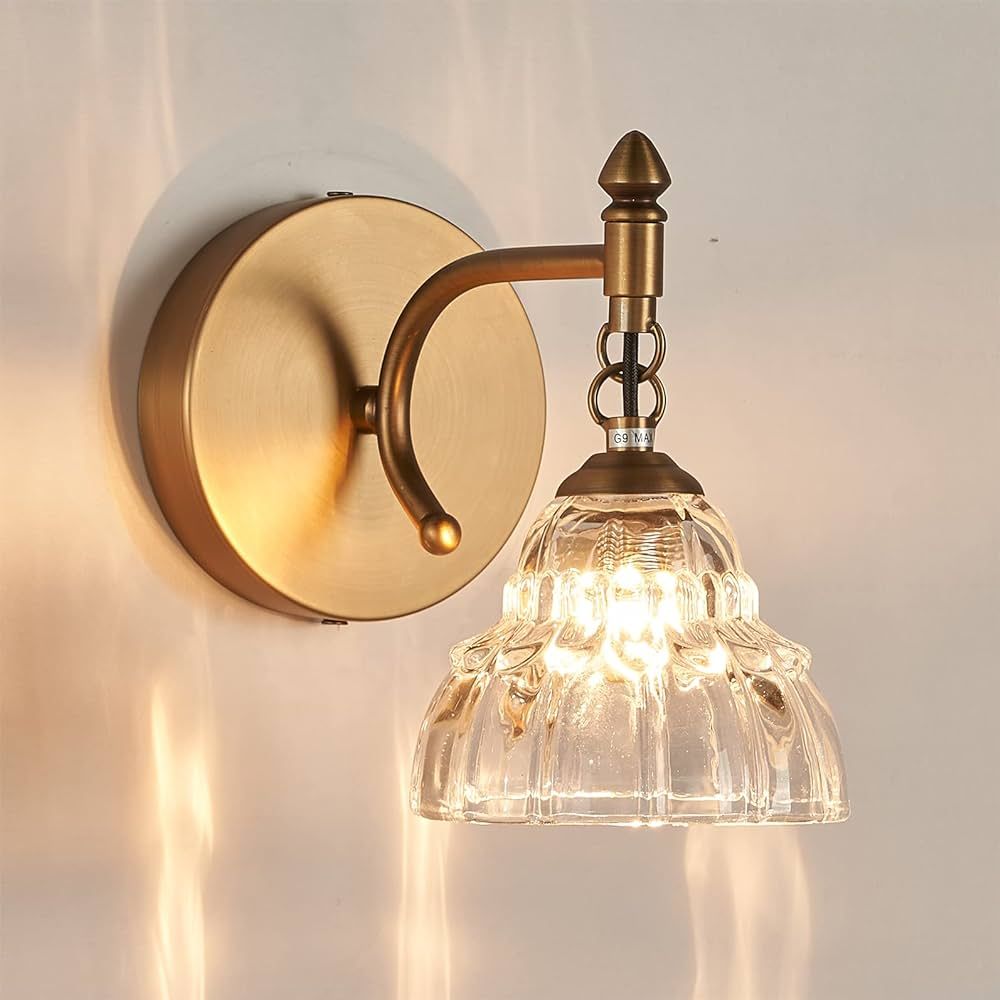 Bathroom Vanity Lights Matte Brass Vintage Vanity Lighting Fixtures Over Mirror Wall Sconces Mode... | Amazon (US)