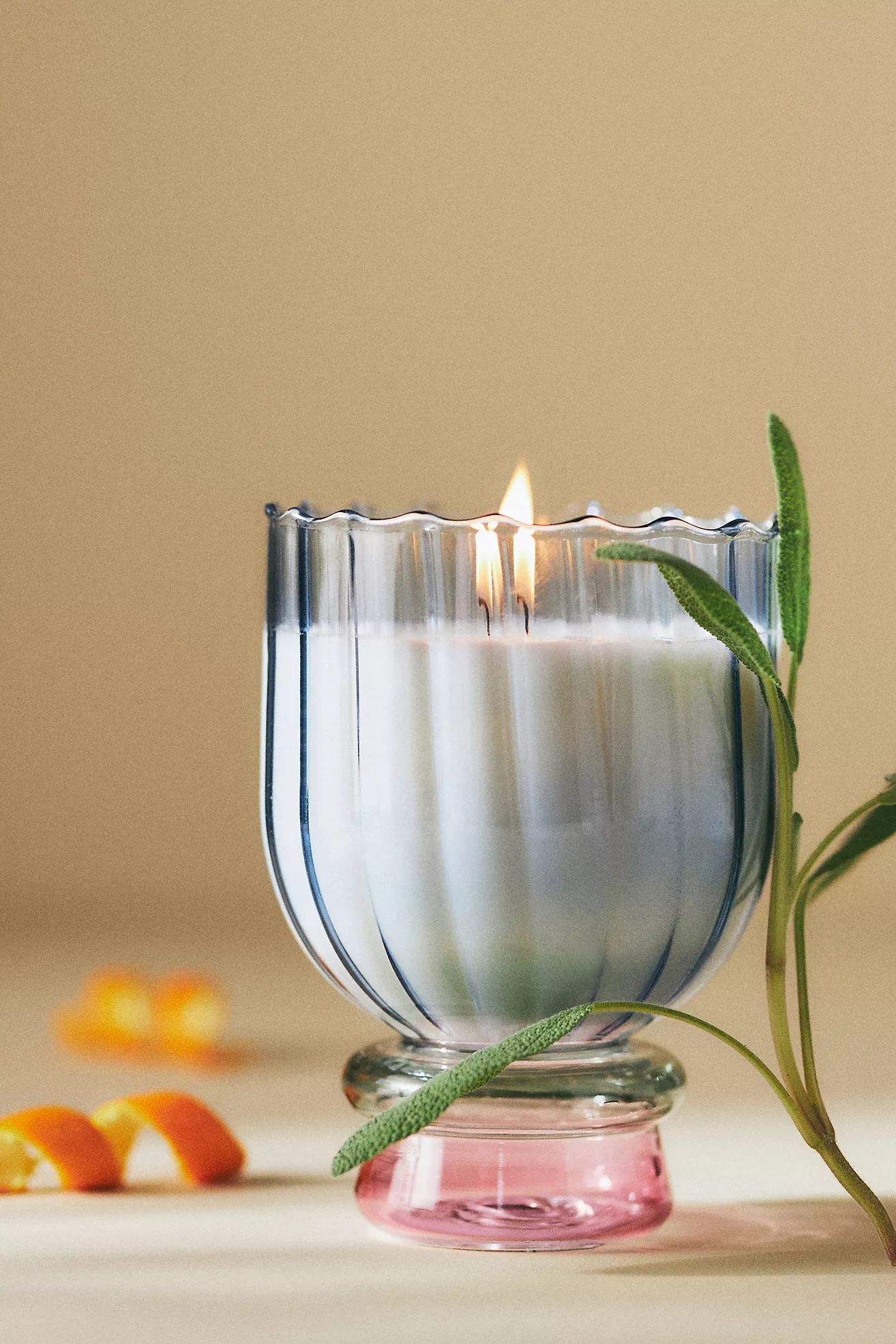 Calle Floral Pomegranate & Sage Glass Candle | Anthropologie (US)