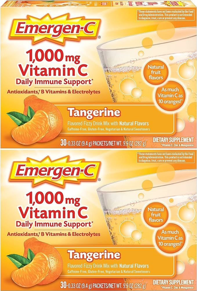 Emergen-C 1000mg Vitamin C Powder, with Antioxidants, B Vitamins and Electrolytes, Vitamin C Supp... | Amazon (US)