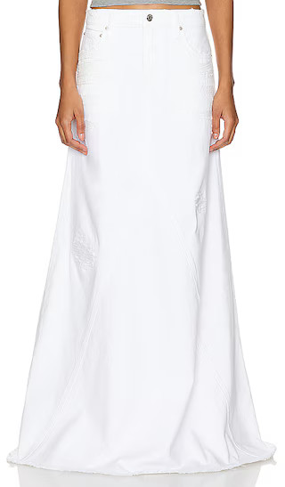 GRLFRND Fiona Godet Maxi Skirt in White. - size 23 | Revolve Clothing (Global)