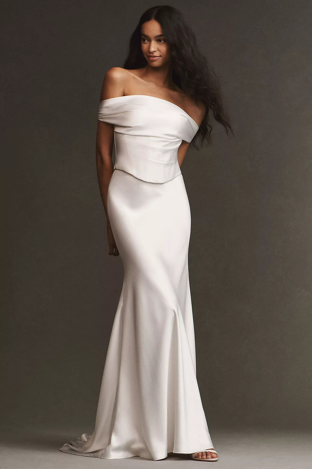 Watters Donovan Off-The-Shoulder Satin Corset | Anthropologie (US)