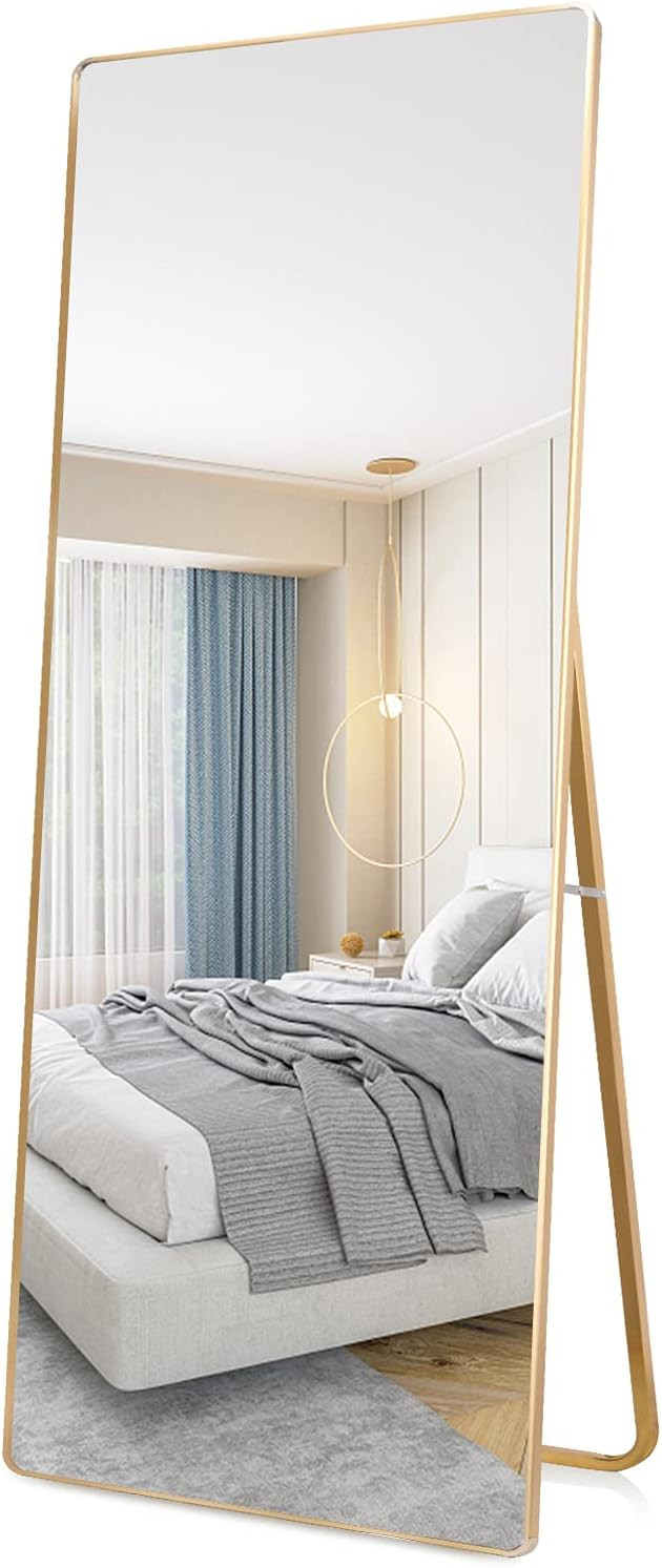 Full Length Mirror 65"x22" Gold Floor Mirror Large Rectangle for Bedroom Living Room Bathroom Fit... | Amazon (US)