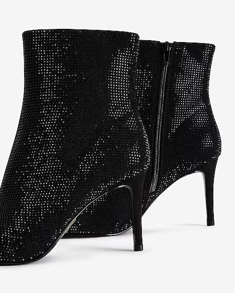 Rhinestone Thin Heeled Ankle Booties | Express