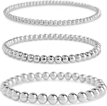 3mm, 4mm, 6mm Beaded Stretch Bracelet Set | Nordstrom Rack