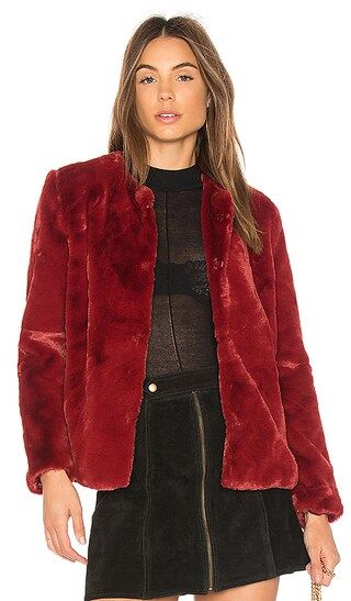 WYLDR Heidi Faux Fur Jacket in Wine | Revolve Clothing