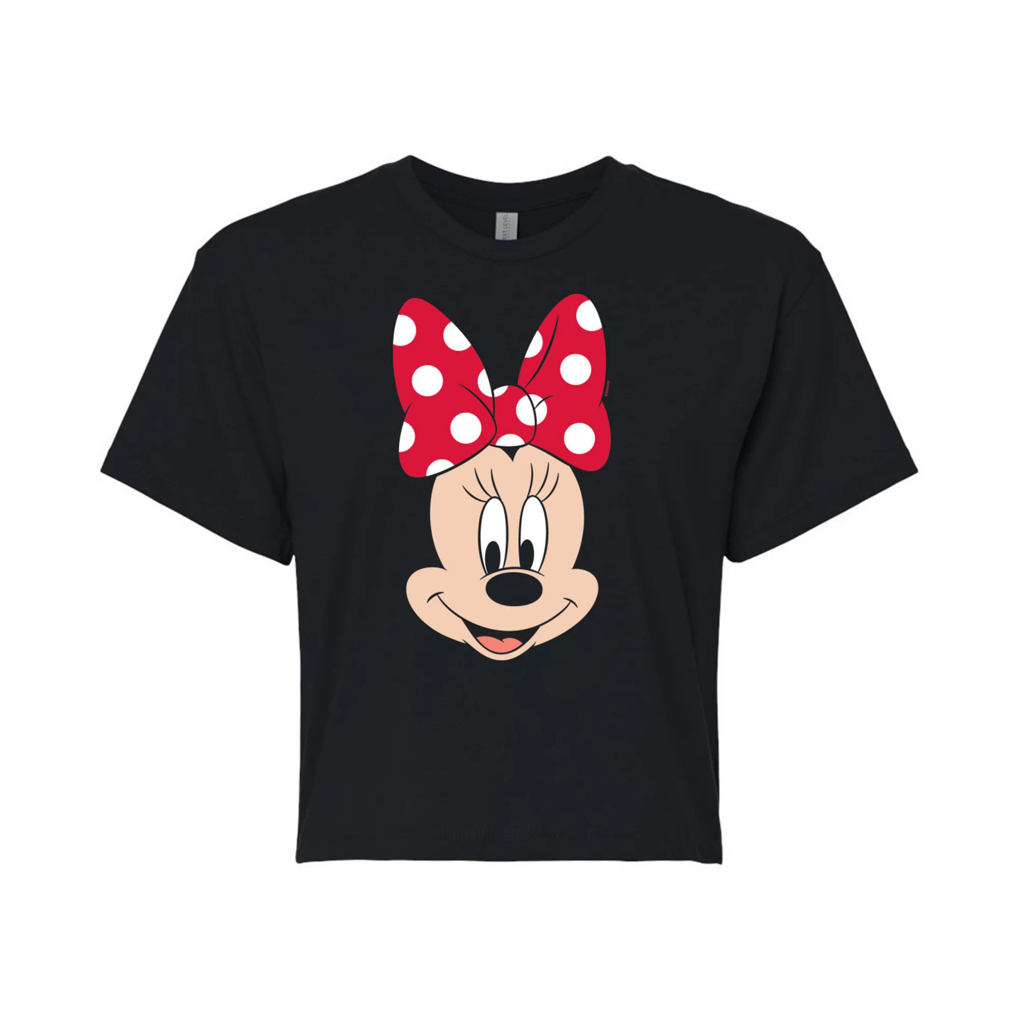 Disney's Mickey Mouse & Friends Juniors' Minnie Face Cropped Graphic Tee | Kohl's