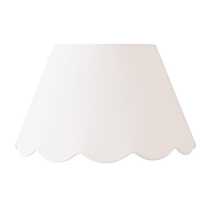 Scalloped Linen Tapered White Table Lamp Shade | Ballard Designs, Inc.