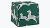 Skirted Storage Ottoman | Emerald Zebra | The Inside